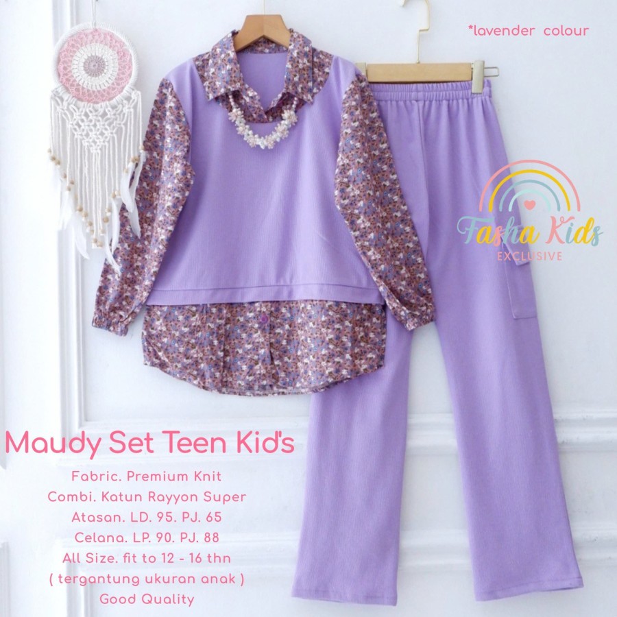 Littlepony / Maudy / Nadia / Suzuna / Vilona - Setelan Baju Blouse dan Celana Panjang Anak Perempuan by Fasha - Maudy Lave